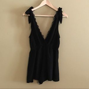 L.A. Hearts Black Surplice Romper